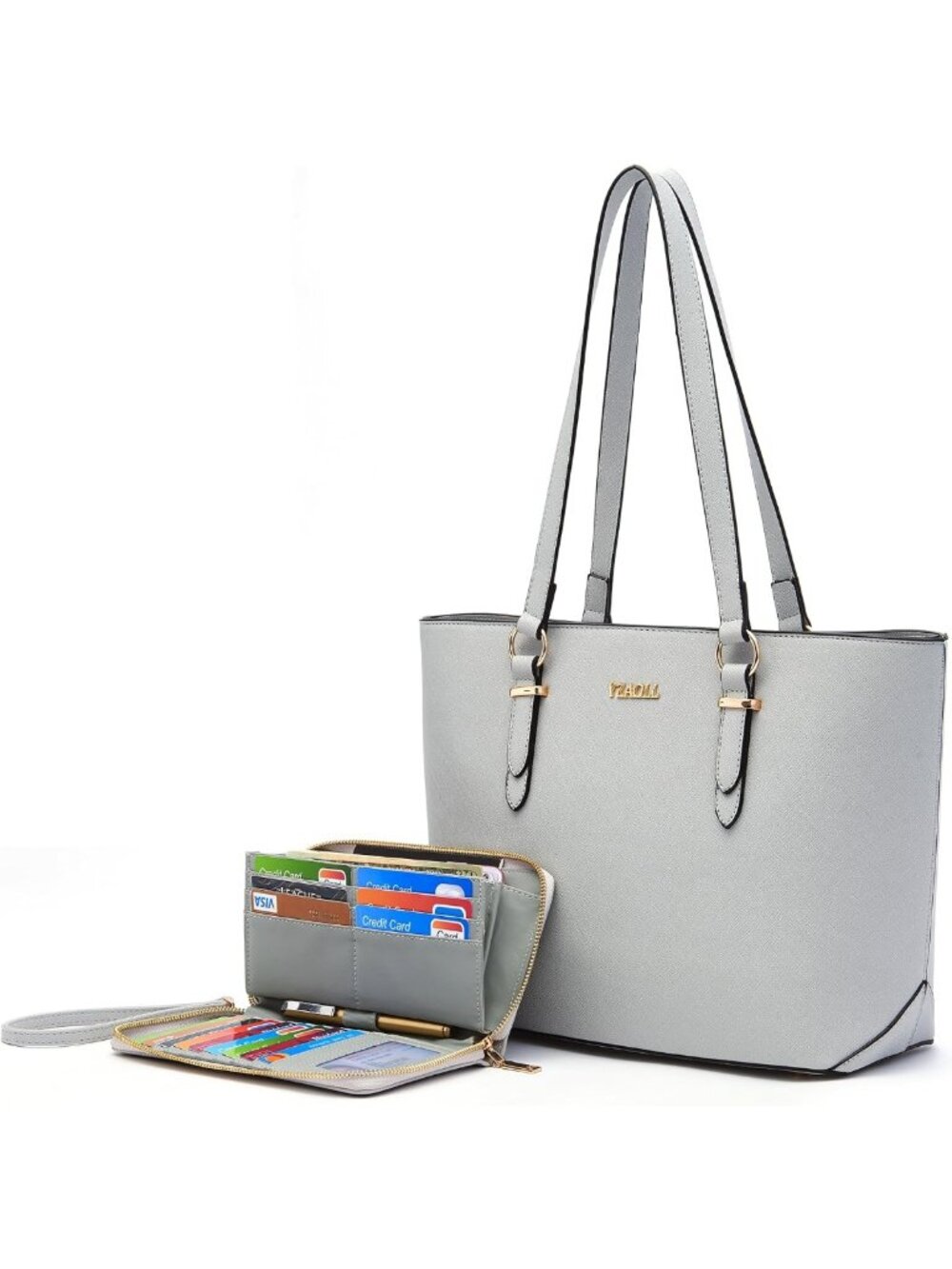 Stylish Large Tote Handbag & Wallet Set for Women - Perfect Work & Shoulder Bag